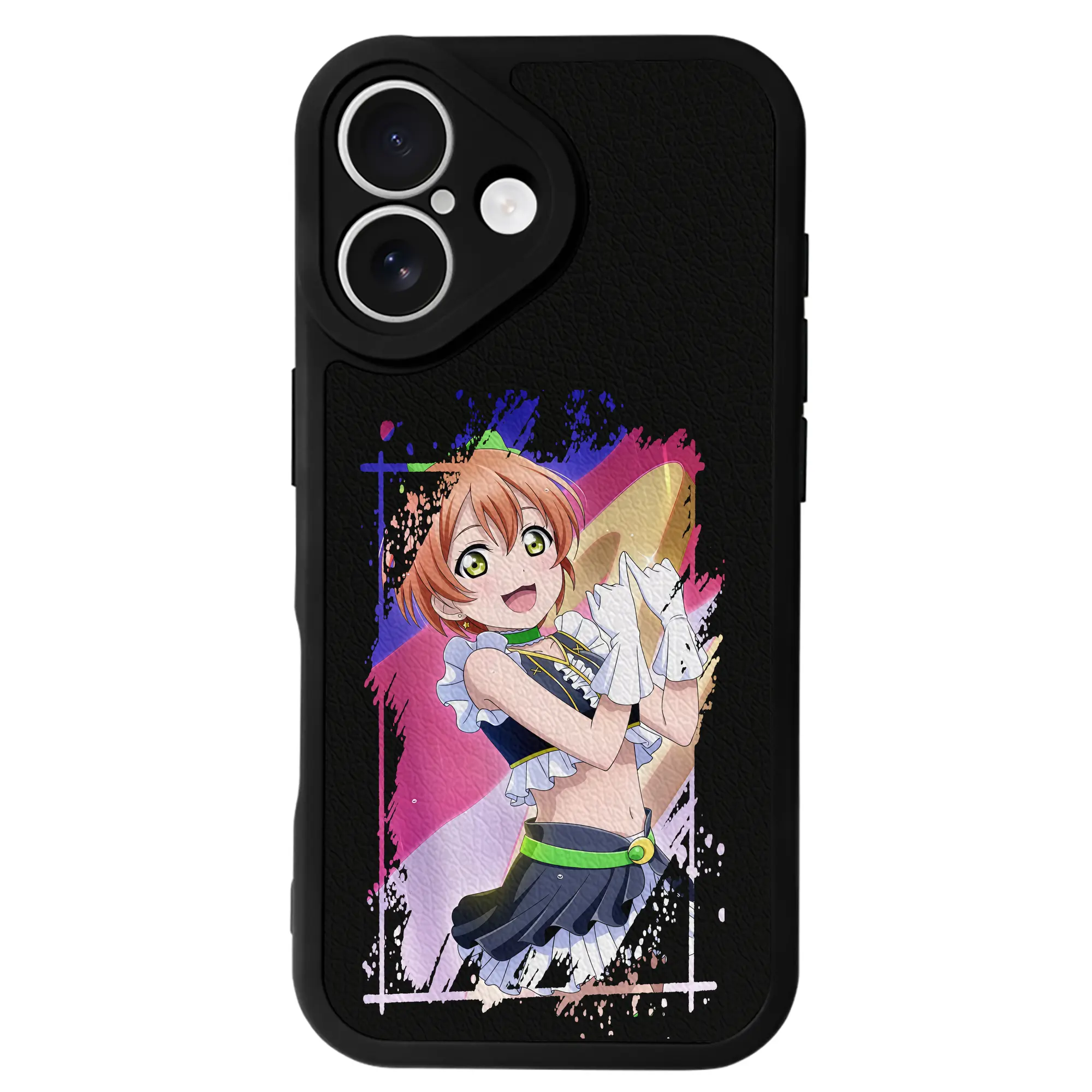 Love Live! グッズ,星空凛 - IPhone 16シリーズ対応 ・ シリコンスマホケース ・ レザー調 ・ 高精度フィット ・ 耐衝撃 ・ ワイヤレス充電対応 ・ 精密カット